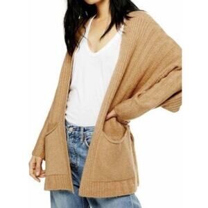 Topshop Slouchy Soft Open Front Pocket Longline Chunky Knit Size S A003072